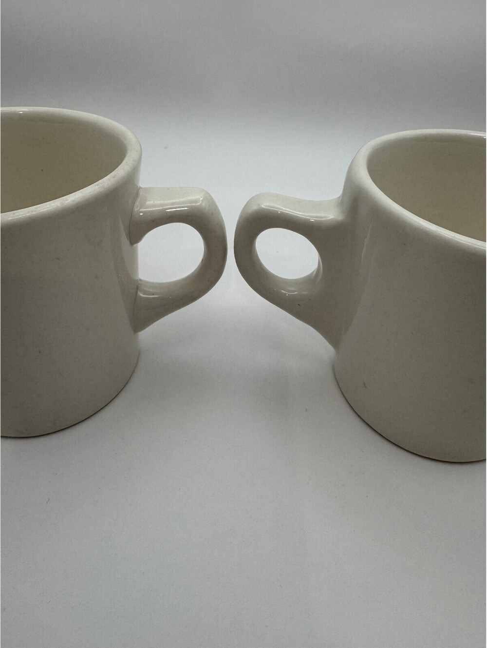 Vintage Buffalo China Restaurant Ware Set of Two Coffee Cups in White 3"
